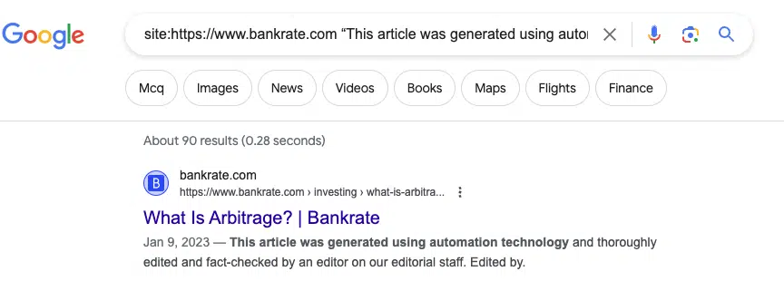 Bankrate - AI disclosure